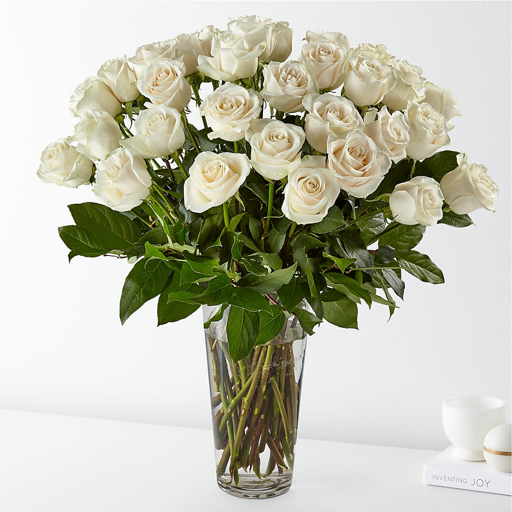 Long Stem White Rose Bouquet – Homestead Flower Company Inc, Homestead FL