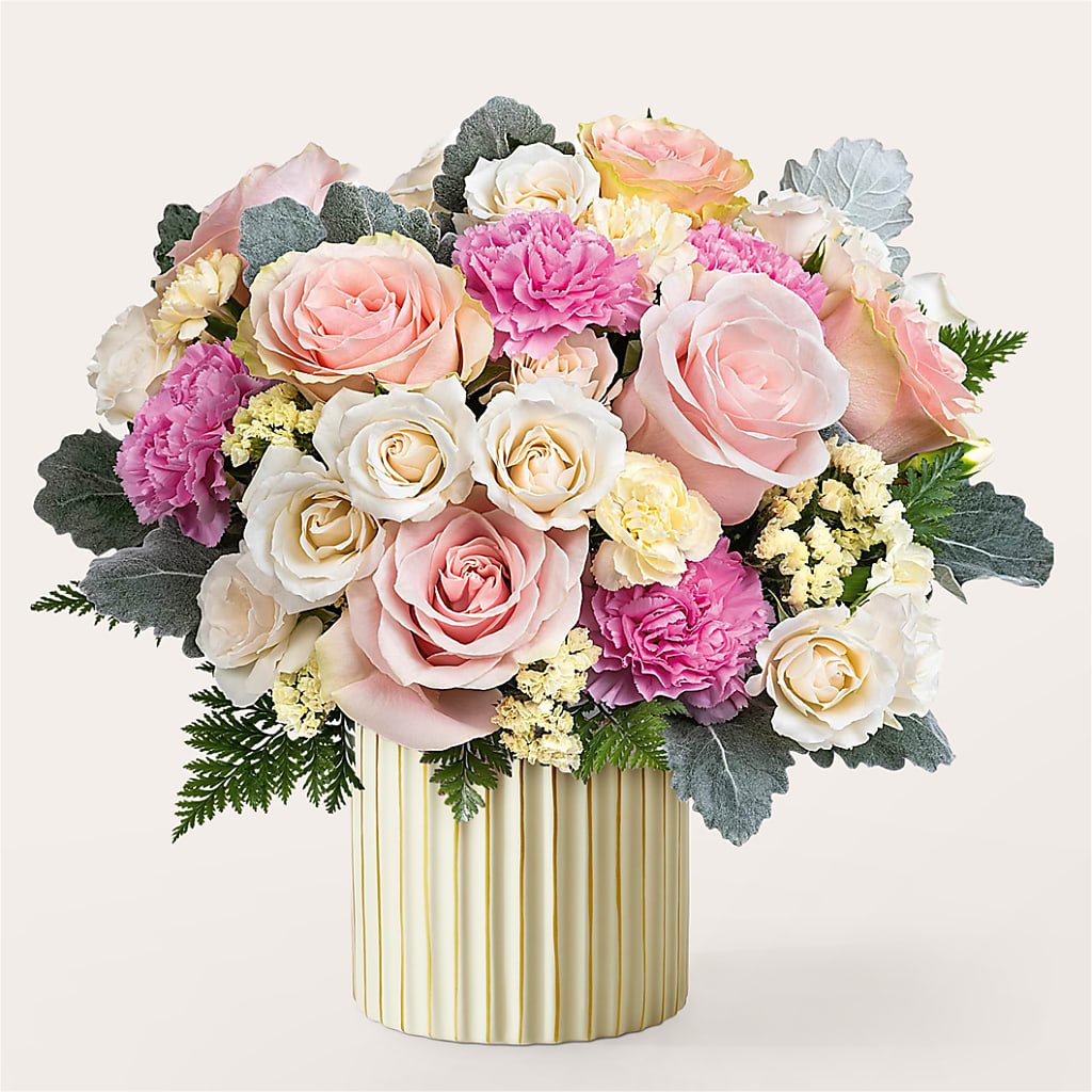 Blissful Moments Bouquet with Ivory Vase – Homestead Flower Company Inc, Homestead FL