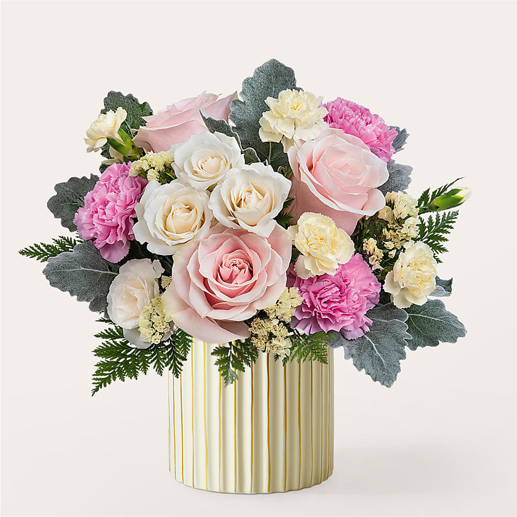 Blissful Moments Bouquet with Ivory Vase – Homestead Flower Company Inc, Homestead FL