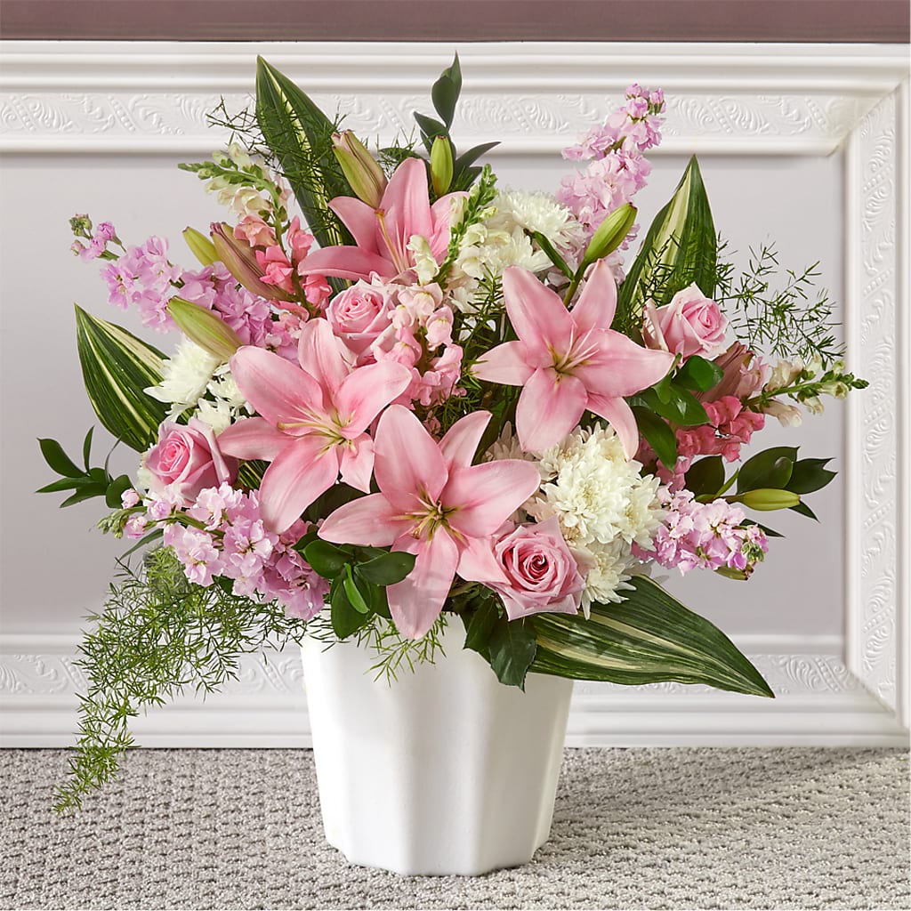 Simply Serene Floor Basket – Homestead Flower Company Inc, Homestead FL