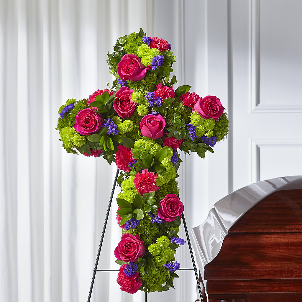 Tribute Rose Floral Cross – Homestead Flower Company Inc, Homestead FL