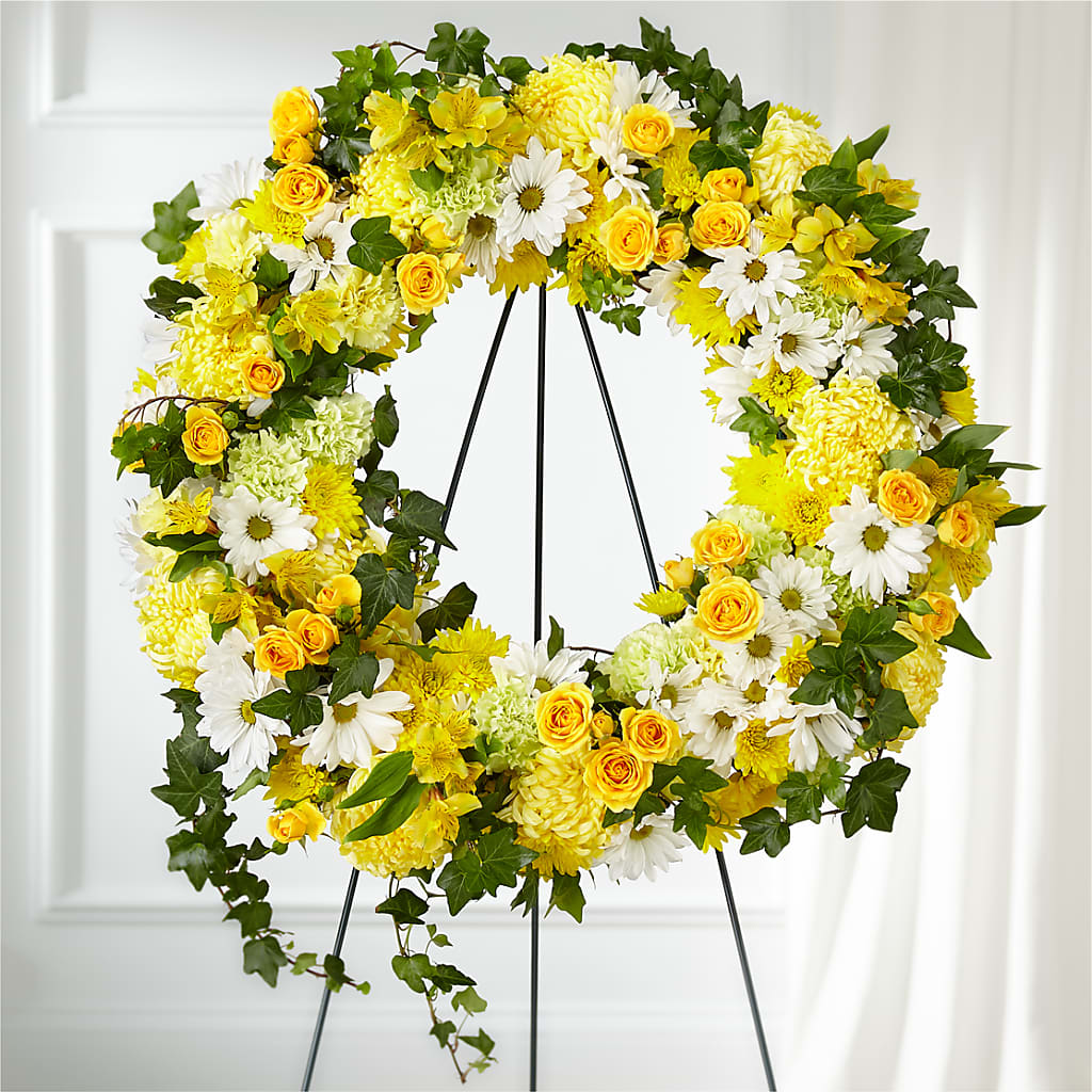 Golden Remembrance Wreath – Homestead Flower Company Inc, Homestead FL