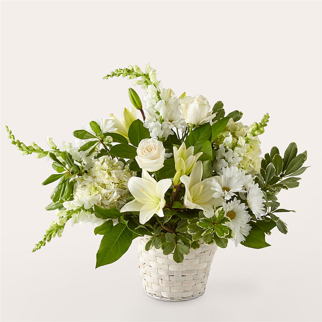 Ivory Elegance Floral Basket – Homestead Flower Company Inc, Homestead FL