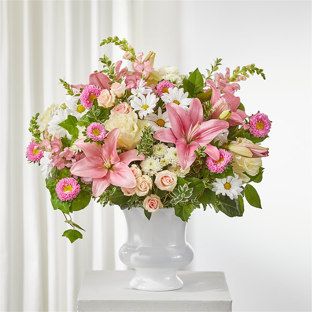 Empathetic Blooms Urn Arrangement – Homestead Flower Company Inc, Homestead FL