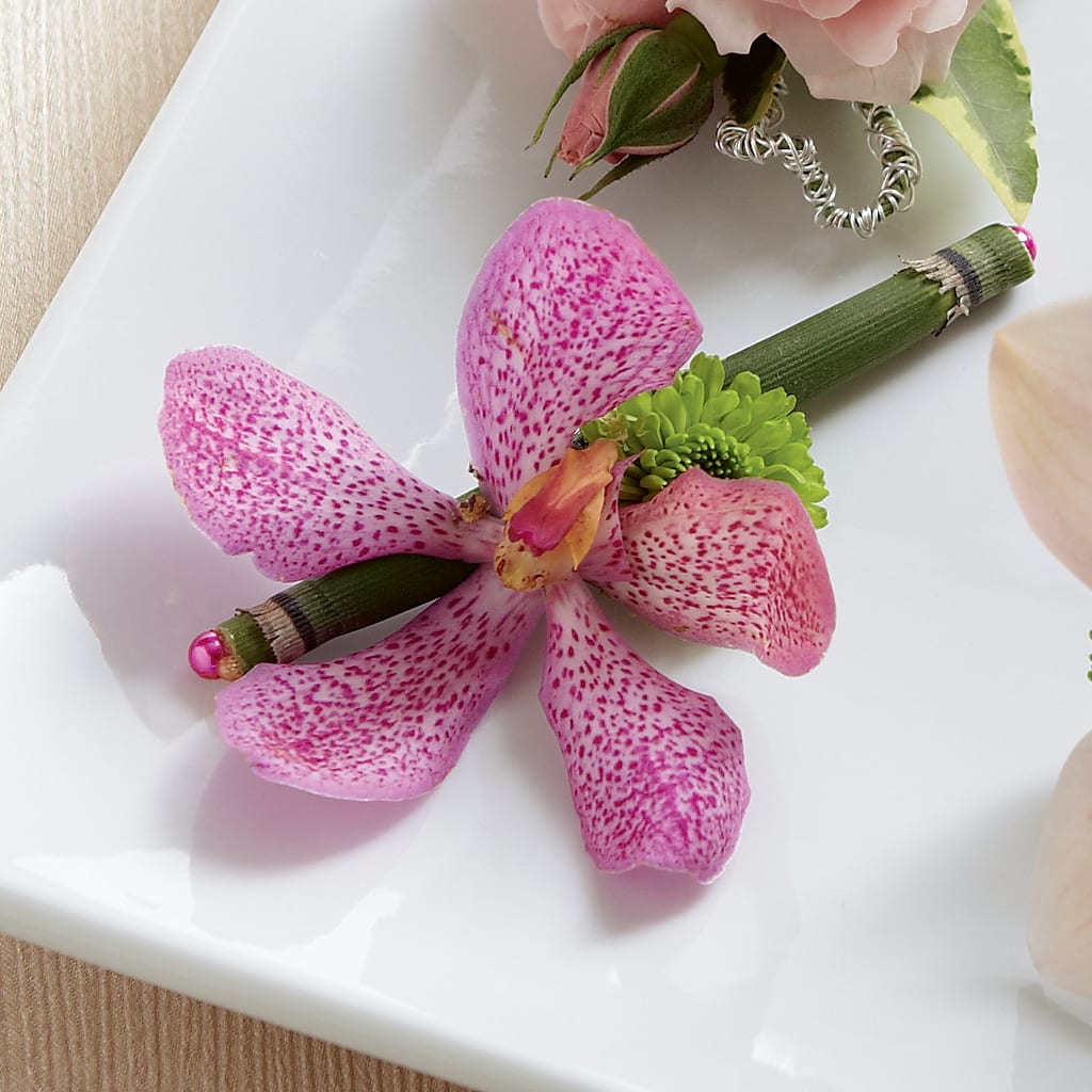 Pink Mokara Boutonniere – Homestead Flower Company Inc, Homestead FL