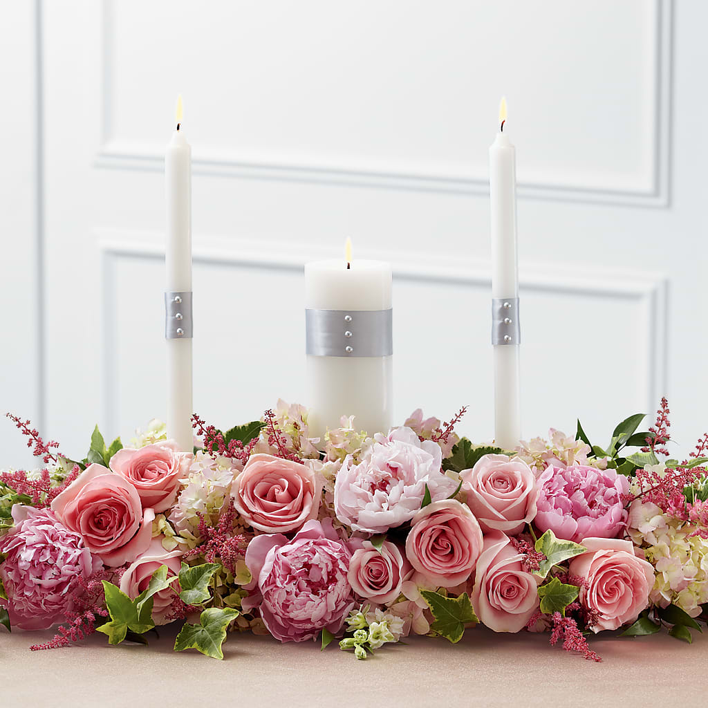 Worldwide Romance Unity Candle Arrangement – Homestead Flower Company Inc, Homestead FL