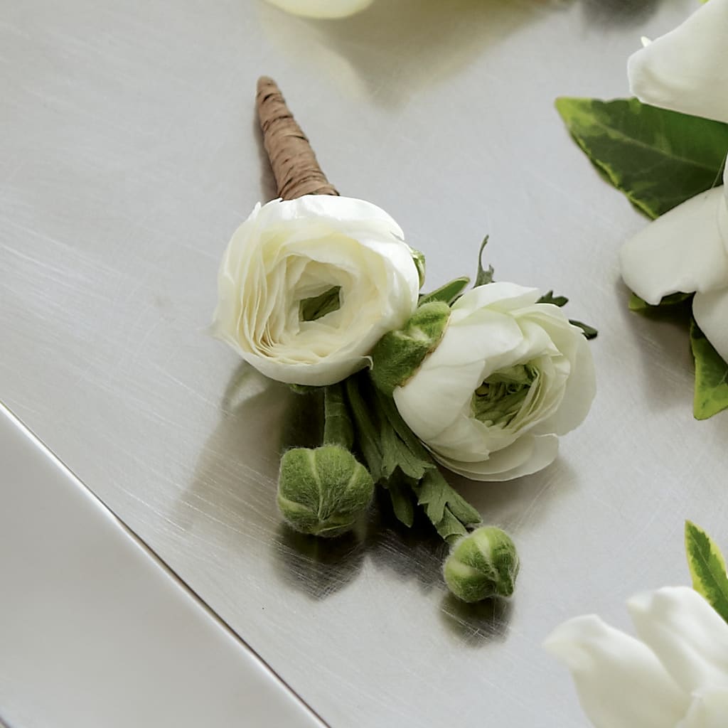 White Ranunculus Boutonniere – Homestead Flower Company Inc, Homestead FL