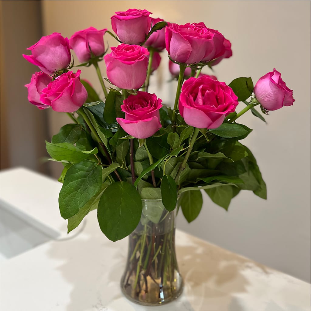Long Stem Pink Rose Bouquet –  Homestead Flower Company Inc, Homestead FL