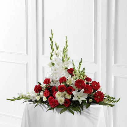 Crimson & White Arrangement –  Homestead Flower Company Inc, Homestead FL
