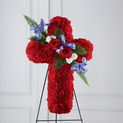 Faithful Hero Floral Cross –  Homestead Flower Company Inc, Homestead FL
