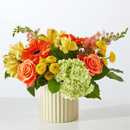Autumn Sunshine Bouquet with Ivory Vase –  Homestead Flower Company Inc, Homestead FL
