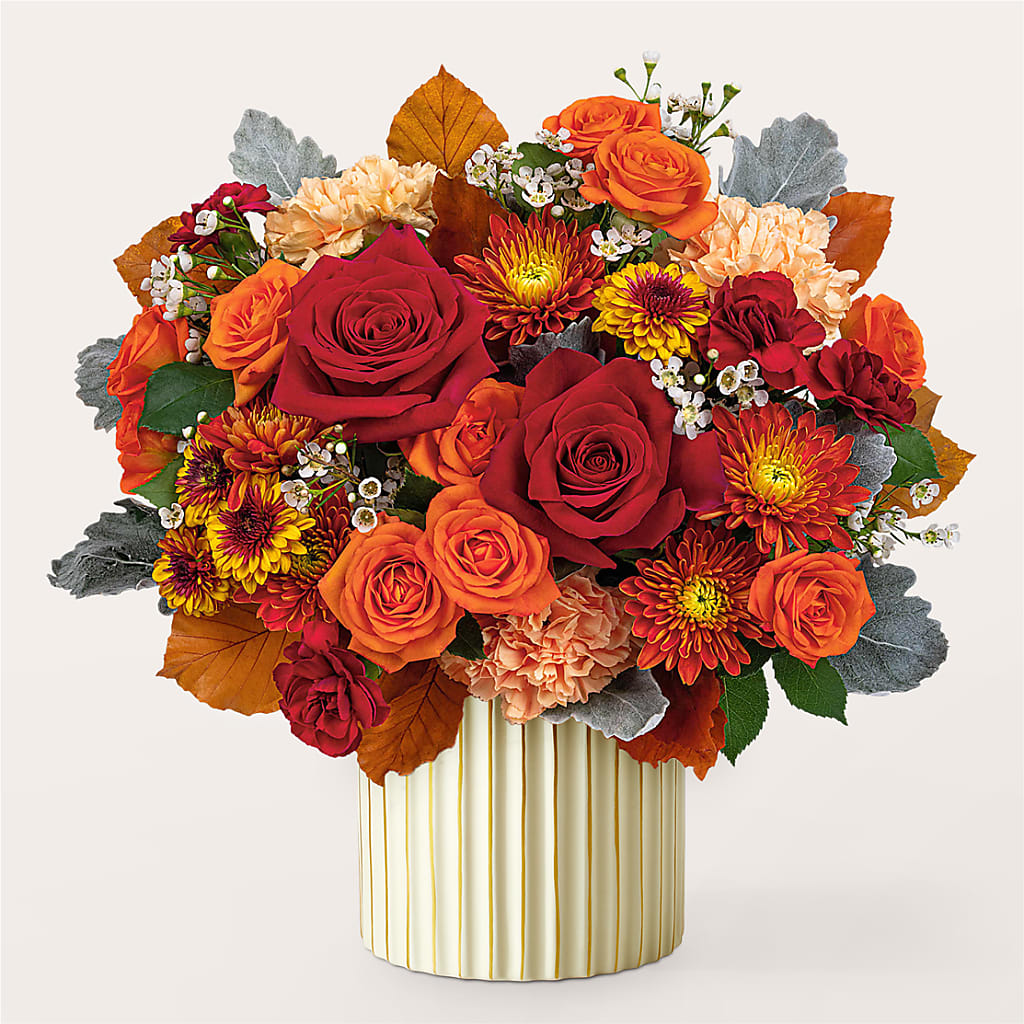 Merlot Bouquet with Ivory Vase –  Homestead Flower Company Inc, Homestead FL