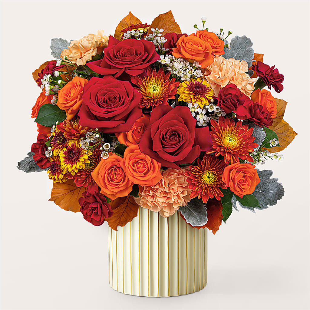 Merlot Bouquet with Ivory Vase –  Homestead Flower Company Inc, Homestead FL
