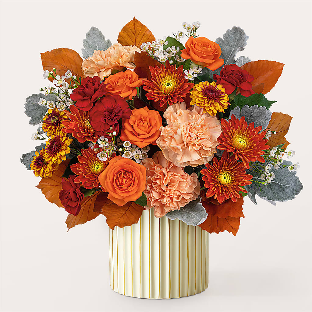 Merlot Bouquet with Ivory Vase –  Homestead Flower Company Inc, Homestead FL