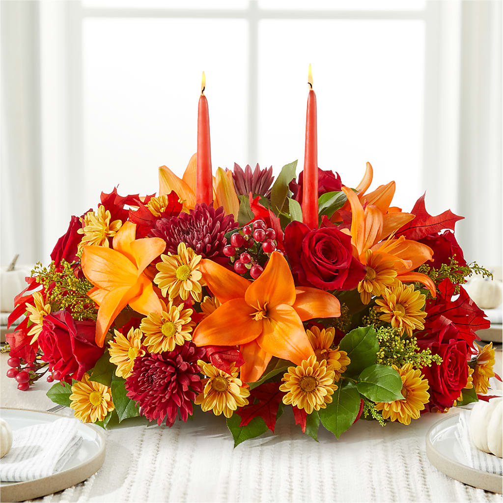 Autumn's Embrace Centerpiece –  Homestead Flower Company Inc, Homestead FL