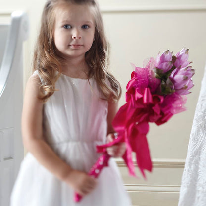 Sparkle Pink Flower Girl Bouquet –  Homestead Flower Company Inc, Homestead FL